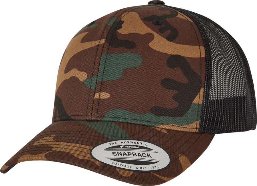 5 panelová Trucker kšiltovka „Camo“ Flexfit 6606C/6606CA