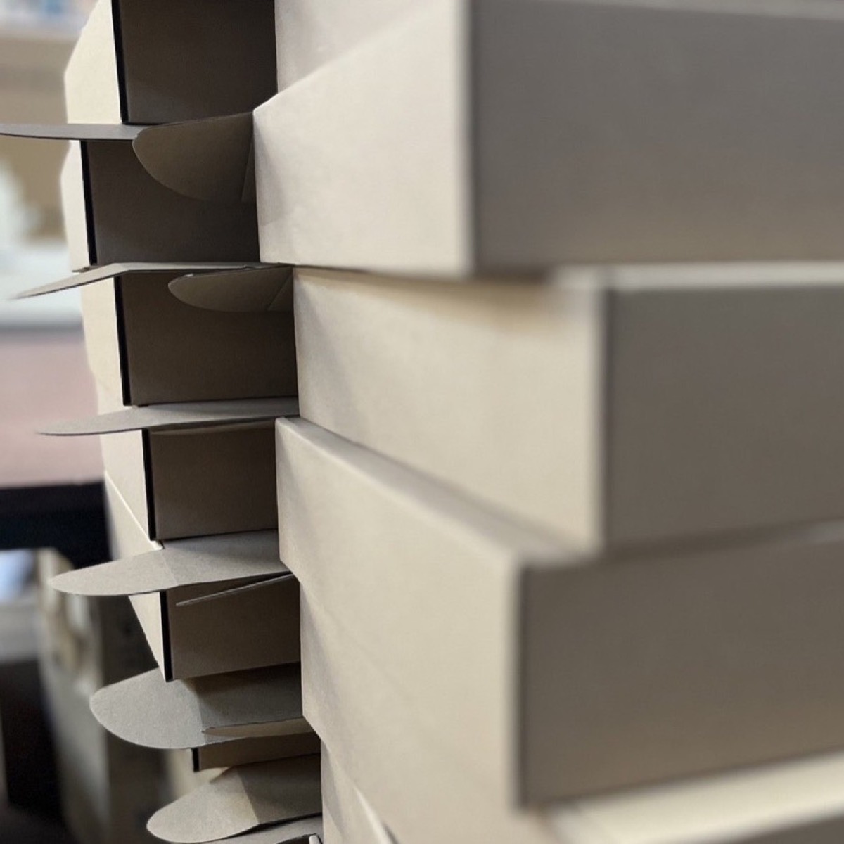 Cardboard boxes cut to the product